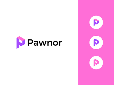 Pawnor brand branding design graphic design logo logo design marketing media minimal modern p logo pawnor social assets