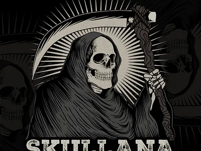 Skullana NFT solana ( for client ) art artwork classic clothing cool death design illustration logo nft reaper retro rip scary shirt skull solana t shirt vintage