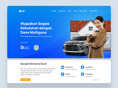 Dumi Web Design banner branding finance service homepage landing page startup company ui design uiux web design website