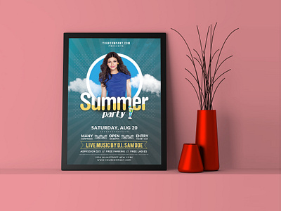 Summer Party Poster Design branding brochure design flyer graphic design media post poster promotion post