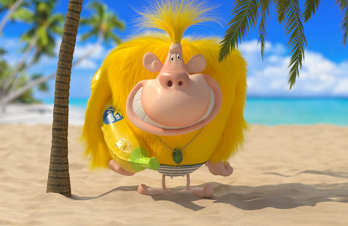 Banana Monkey 2d animation 3d 3d animation 3d cartoon illustration animation character design design illustration