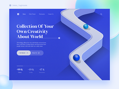 Creative 3d Web Design | Hero Section Ui Desing 3d 3dwebsite app blue branding design figma graphic design herosection homepage illustration motion graphics ui uidesign ux webdesign webdesigner