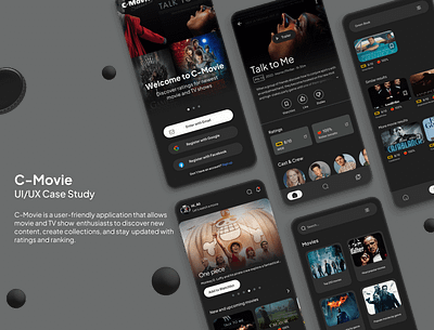 UI/UX case study for C-Movie App application c movie case study movie tv show ui uiuxdesign