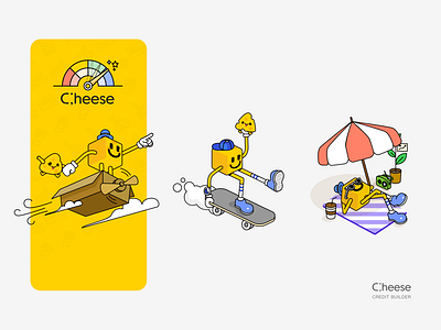 Cheese app Ilustration branding illustration ui