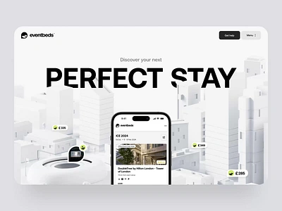 Eventbeds - Website design for the best hotel deals for events animation corporate website hotels landing landing page motion promo website scroll animation ui ux web design website design