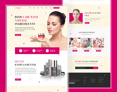 Cosmetics Landing Page Design adobe xd cosmetic landing page figma figma expert graphic design hero section lady landing page lady website landing page prototype responsive design ui user interface web page design website design