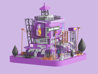 3D model stylized version 3d animation cool design graphic design illustration purple render