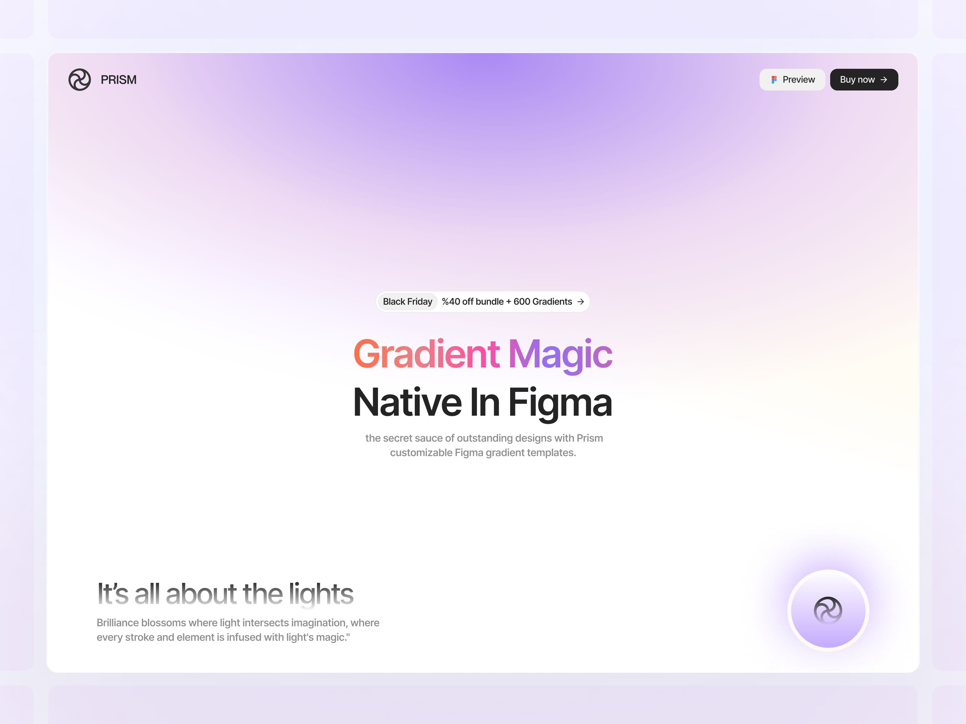 Prism Gradients animation effect figma gradient hero interaction landing