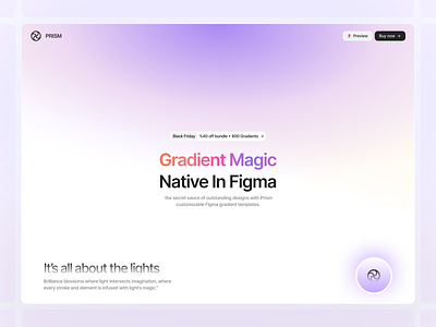 Prism Gradients animation effect figma gradient hero interaction landing