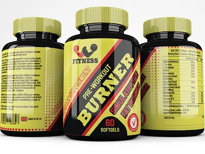 Pre-workout Supplement Label Design bottle design branding cbd packaging design fat burner supplement graphic design illustration labeldesign logo packaging product label supplement label design ui