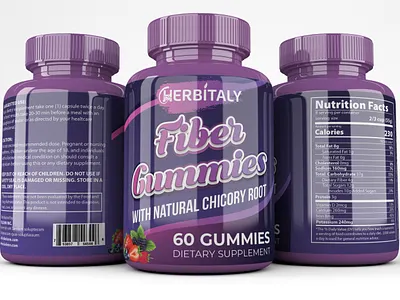 Fiber Gummies Supplement Label Design bottle design branding cbd packaging design graphic design gummies label illustration labeldesign logo packaging product label product packaging supplement label ui