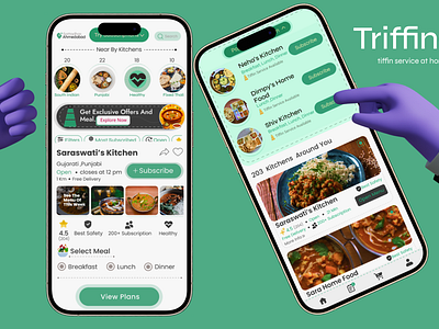 TRIFFING - tiffin service at home app design creative tinking design food foodapp kitchen modern mother prototyping tiffin typography ui ux