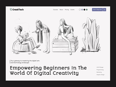 CreatiTech - Website Animation animation catchy clean creative graphic design illustration landing motion motion graphics site ui ux web web design