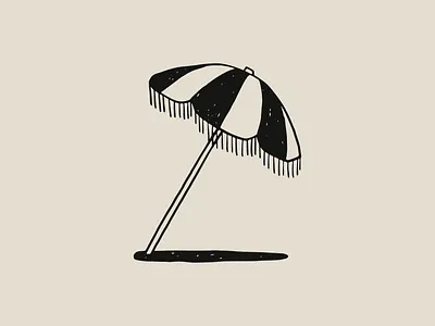 Illustrated Beach Umbrella Icon beach beach umbrella branding graphic design illustration