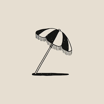 Illustrated Beach Umbrella Icon beach beach umbrella branding graphic design illustration