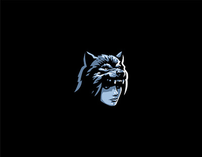 Wolf Shaman logo shaman woman