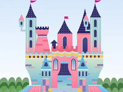 Children's Castle branding colour colour palette design flat art illustration illustrator vector