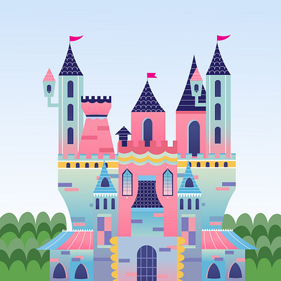 Children's Castle branding colour colour palette design flat art illustration illustrator vector