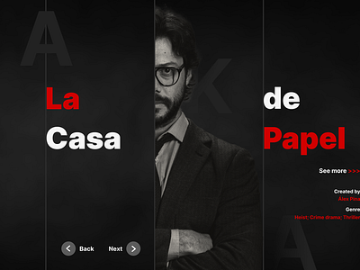 Money Heist - Cinema site concept app cinema graphic design landing landing page moneyheiest ott ui uiux video website