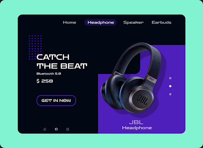 Headphone Landing Page branding clean design graphic design illustration typography ui ux vector web web design website