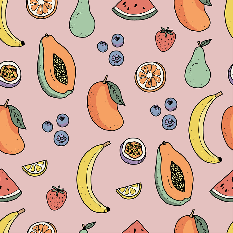 Fruit Illustration Repeat Pattern Design by Bink Studios on Dribbble