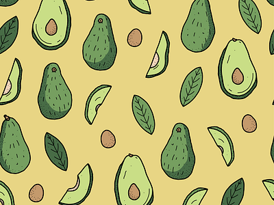 Avocado Illustration Repeat Pattern Design avocado drawing avocado illustration avocado pattern graphic design illustrated pattern illustration pattern design repeat pattern