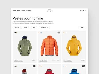 Eider branding clothes design ecommerce minimal sport sportwear typography ui ux web website white