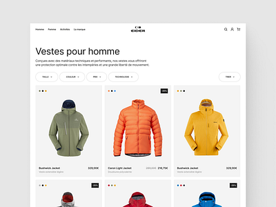 Eider branding clothes design ecommerce minimal sport sportwear typography ui ux web website white