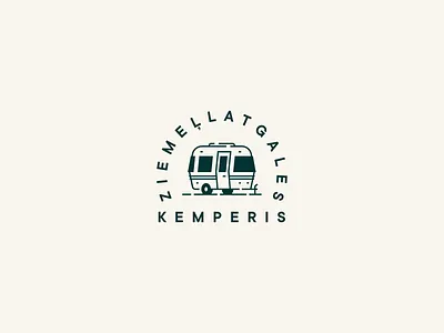 Ziemeļlatgales Kemperis - Logo branding business cards camping decal flat great outdoors icon illustration line logo trailer vector visual identity