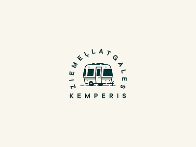 Ziemeļlatgales Kemperis - Logo branding business cards camping decal flat great outdoors icon illustration line logo trailer vector visual identity