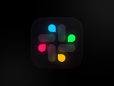Glow Effect - Slack Icon 3d branding design graphic design logo ui uidesign web design
