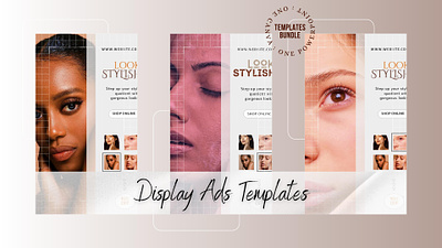 Look Stylish - Elegant Display Ads Templates Canva & PowerPoint advertising animation branding canva design powerpoint template video ads