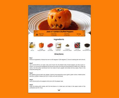 Daily UI 040 - Recipe daily daily 100 challenge daily ui 040 daily ui 40 dailyui dailyui040 dailyui40 design halloween pumpkin recipe ui uiux ux
