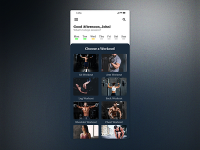 Daily UI 041 - Workout/Exercise UI Design app daily daily 100 challenge daily ui 041 daily ui 41 dailyui dailyui041 dailyui41 design gym ui uiux ux workout