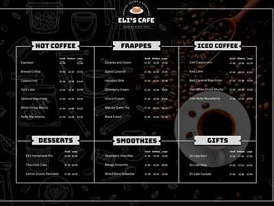 Daily UI 043 - Menu cafe menu café menu coffee daily daily 100 challenge daily ui 043 daily ui 43 dailyui dailyui043 dailyui43 design menu ui uiux ux