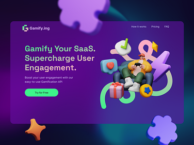 SaaS Gamification - Landing Page b2b b2b saas design landing page saas ui