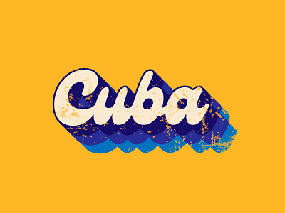 Cuba brand cuba design effect illustration logo street typography vintage wall worn