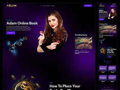 Aslam Book Online | Betting Landing Page betting branding dark mode design designcommunity designinspo graphic design illustration innovativedesign landing page logo mobile design premium design ui uiux uiux design uxui uxui design vector web design