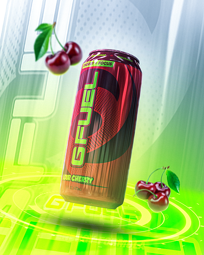 Gfuel Sour Cherry Poster banner branding design gfuel gfuel design gfuel poster graphic design logo poster poster design