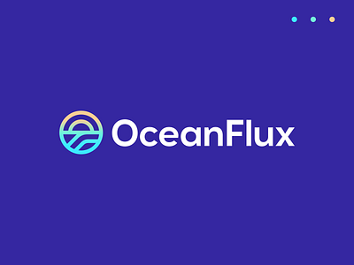 OceanFlux Logo Design - Sun, Beach, Ocean beach design geometric logo gradient logo icon logo logo design logodesign logotype modern logo nature o o logo ocean resort simple logo sun symbol travel tropical