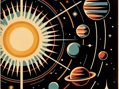 Retro Ilustración - Solar System graphic design illustration illustrator retro solar system