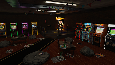 3D animation retro arcade room 3d arcade retro room