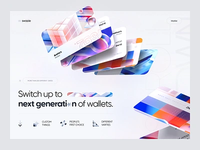 Swapie :: Credit Card Landing Page branding clean credit card fluent design gradient inspiration landing page minimal ui ux