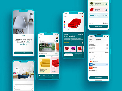 Furniture Mobile App UI Design adobe xd app design case study figma design furniture app furniture app design furniture design graphic design graphiczahangir landing page mobile app mobile ui design prototype responsive design ui ui design user interface web site zahangir zahangir hossain