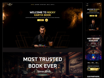 Rocky Kartik Online | Betting Landing Page betting branding dark design dark ui design designcommunity designinspo gambling graphic design illustration innovativedesign logo ui vector