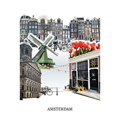 Amsterdam • Digital collage design digital collage graphic design illustration