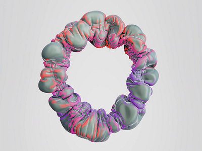 〇 3d bioform c4d cinema cinema4d circle flexion gum iridescent loop motion graphics noise organic procerural redshift ring rubber simulation torus