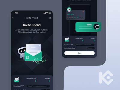 Invite friend app illustration invite kucoin