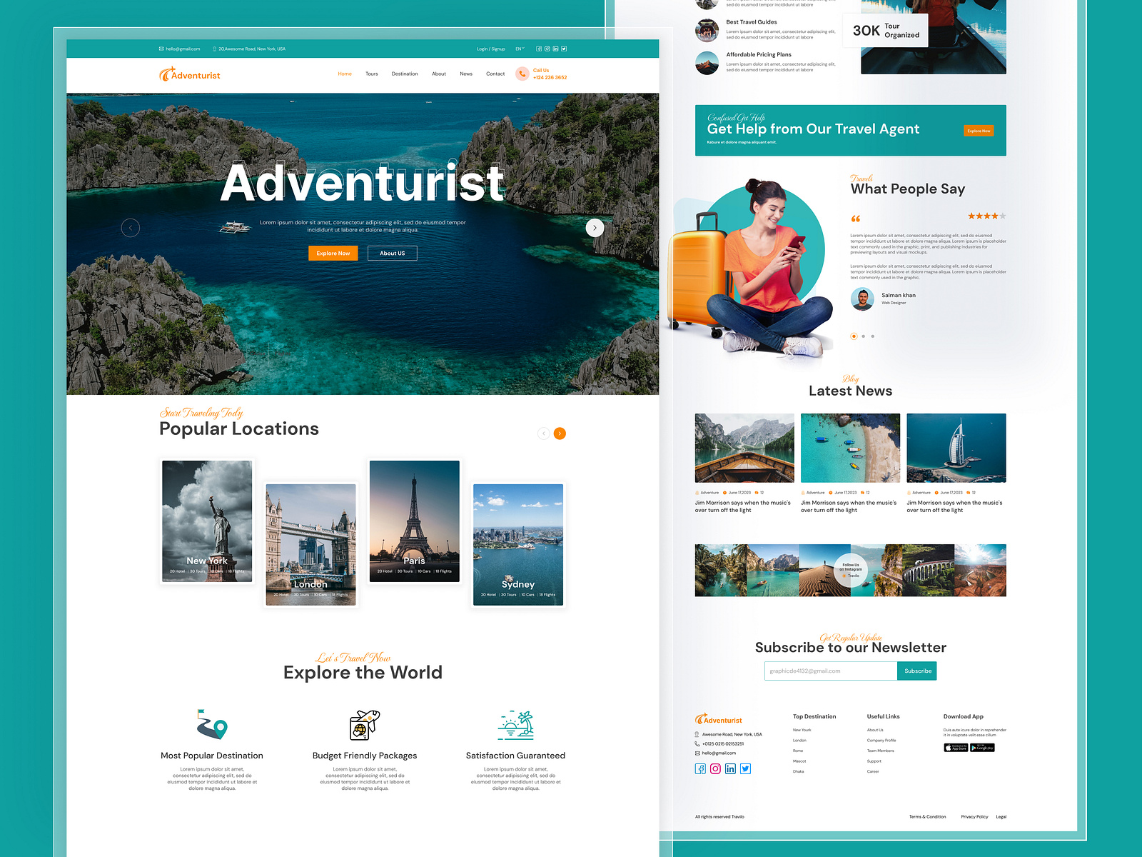 Travel Tour Landing Page Design by Zahangir Hossain on Dribbble