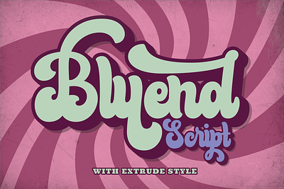 Bluend - Bold Retro Script label font